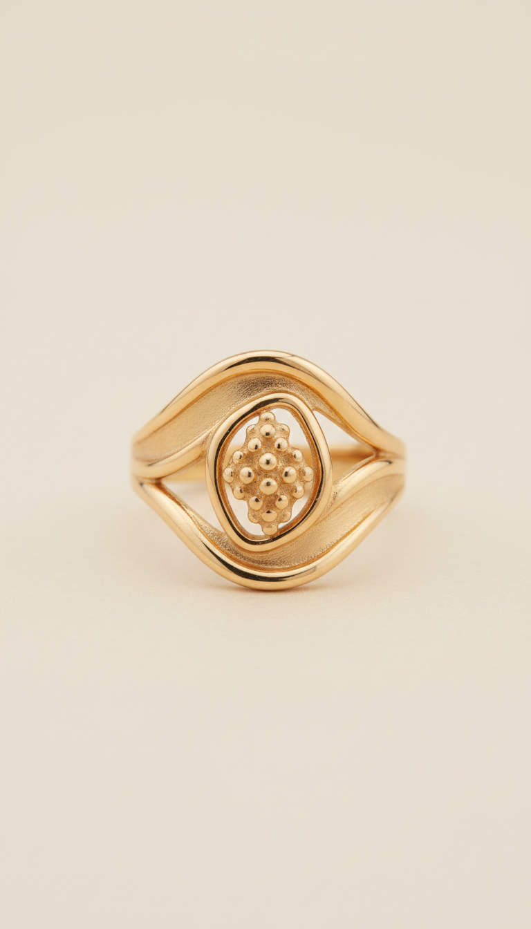 Gold Ring With Satin Finish