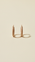 Beige Enamel Petite Hoop Earrings